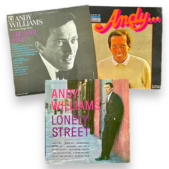 ANDY WILLIAMS Records ~ LONELY STREET + MY FAIR LADY & OTHER BROADWAY HITS + ... - Picture 1 of 15